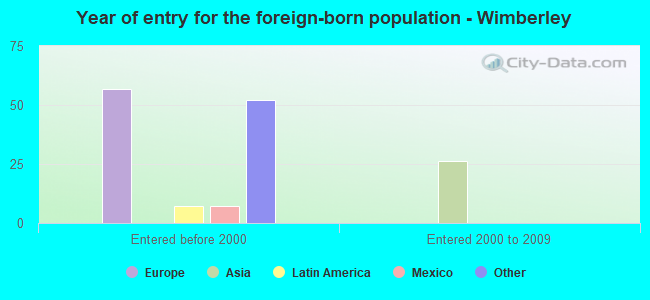 Year of entry for the foreign-born population - Wimberley