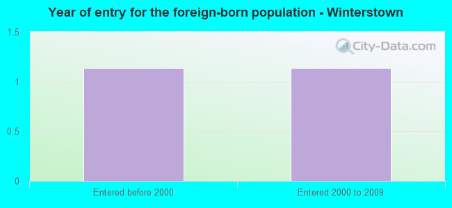 Year of entry for the foreign-born population - Winterstown