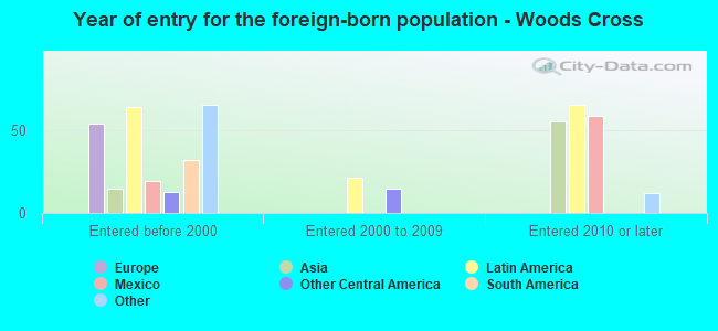 Year of entry for the foreign-born population - Woods Cross