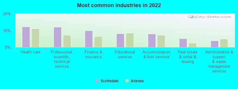 Most common industries in 2022