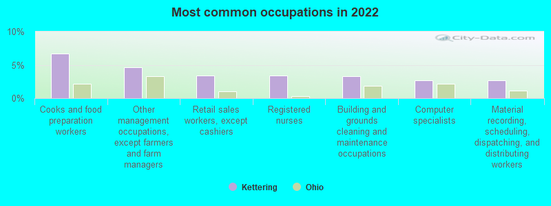 Most common occupations in 2019