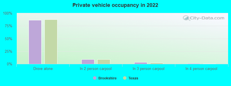 Private vehicle occupancy in 2019