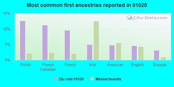 Most common first ancestries reported in 01020