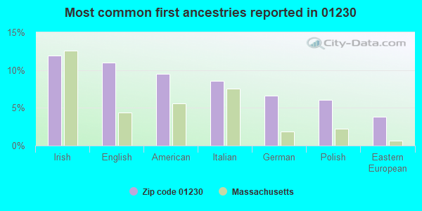 Most common first ancestries reported in 01230