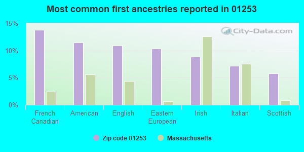 Most common first ancestries reported in 01253