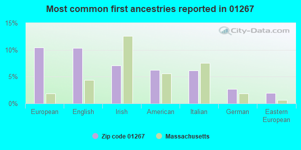 Most common first ancestries reported in 01267