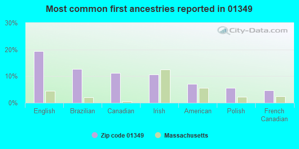 Most common first ancestries reported in 01349