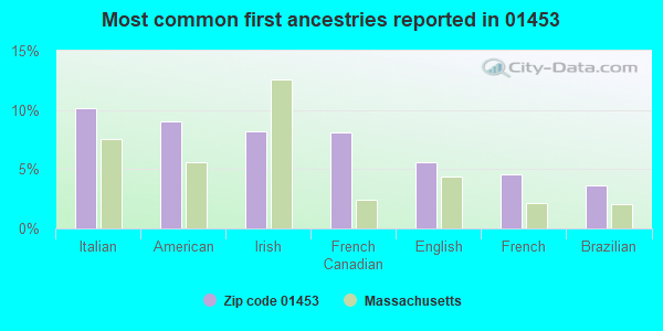 Most common first ancestries reported in 01453