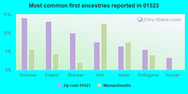 Most common first ancestries reported in 01523
