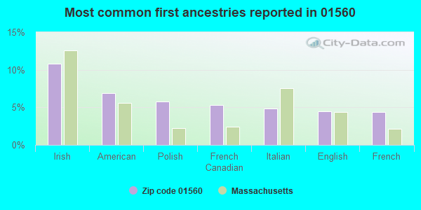 Most common first ancestries reported in 01560