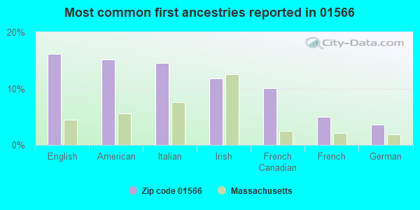 Most common first ancestries reported in 01566