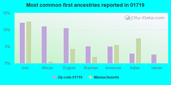 Most common first ancestries reported in 01719