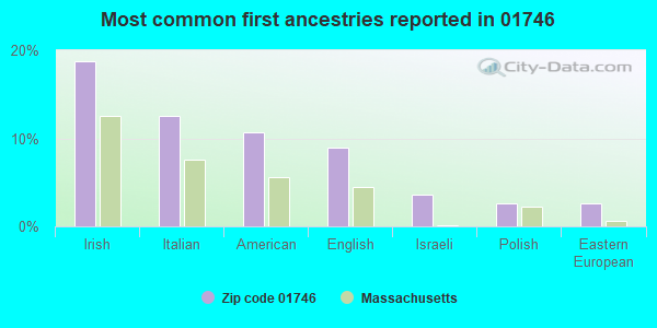 Most common first ancestries reported in 01746