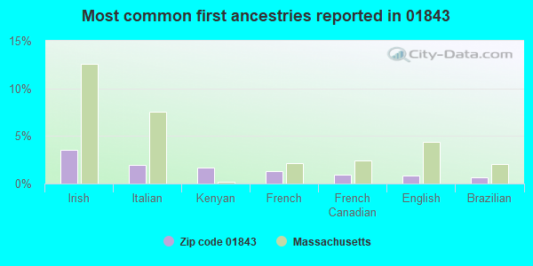 Most common first ancestries reported in 01843