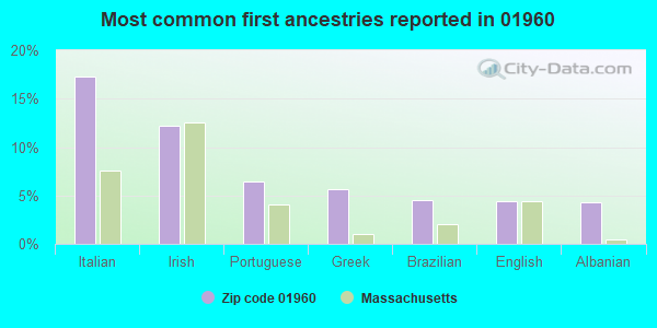 Most common first ancestries reported in 01960