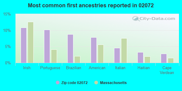 Most common first ancestries reported in 02072