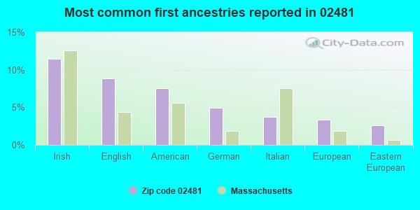 Most common first ancestries reported in 02481
