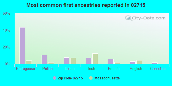 Most common first ancestries reported in 02715