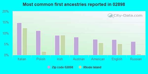 Most common first ancestries reported in 02898