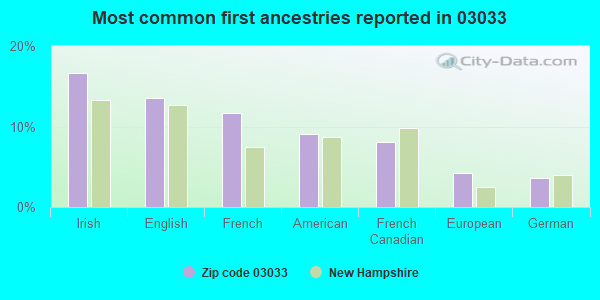 Most common first ancestries reported in 03033