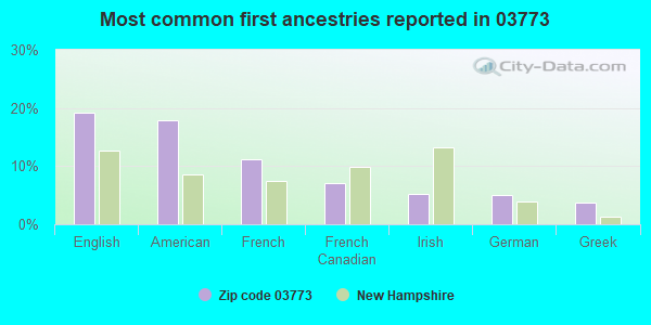 Most common first ancestries reported in 03773