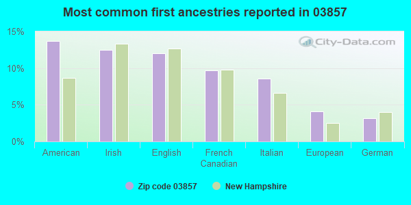 Most common first ancestries reported in 03857