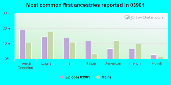 Most common first ancestries reported in 03901