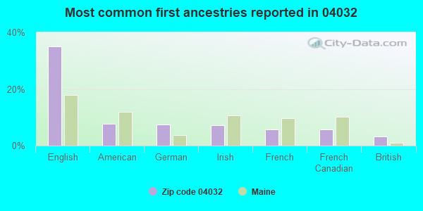 Most common first ancestries reported in 04032
