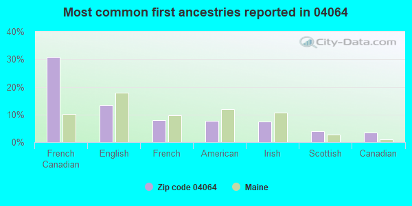 Most common first ancestries reported in 04064