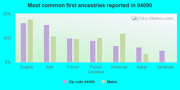 Most common first ancestries reported in 04090
