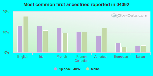 Most common first ancestries reported in 04092