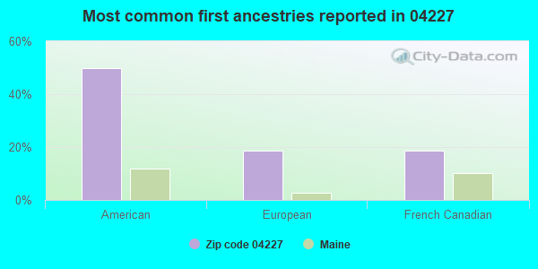 Most common first ancestries reported in 04227