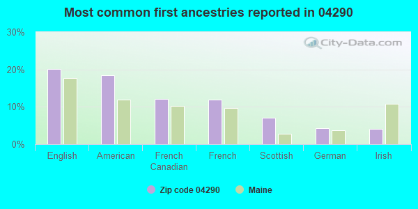 Most common first ancestries reported in 04290