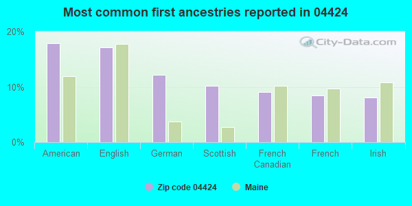 Most common first ancestries reported in 04424