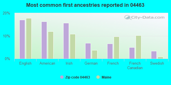 Most common first ancestries reported in 04463