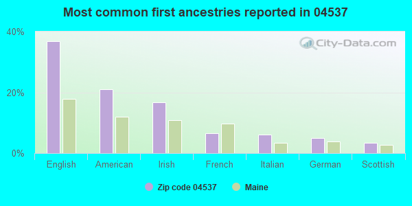 Most common first ancestries reported in 04537