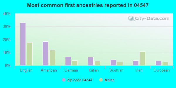 Most common first ancestries reported in 04547