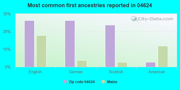 Most common first ancestries reported in 04624