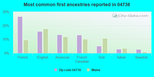 Most common first ancestries reported in 04736