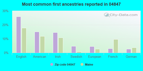 Most common first ancestries reported in 04847