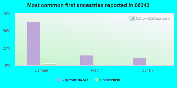 Most common first ancestries reported in 06243