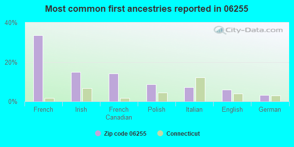 Most common first ancestries reported in 06255