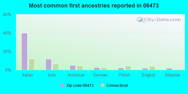 Most common first ancestries reported in 06473