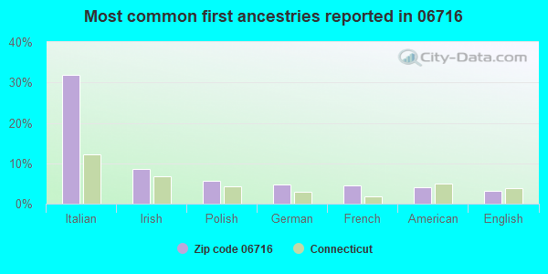 Most common first ancestries reported in 06716