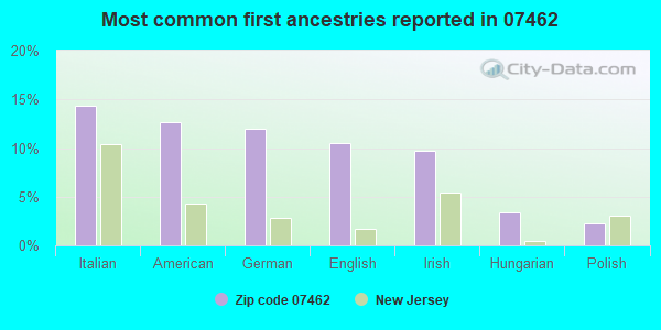 Most common first ancestries reported in 07462