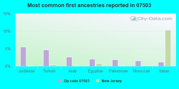 Most common first ancestries reported in 07503