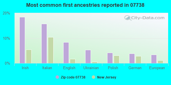 Most common first ancestries reported in 07738