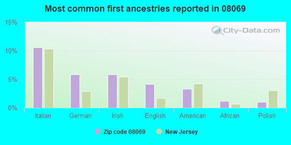Most common first ancestries reported in 08069