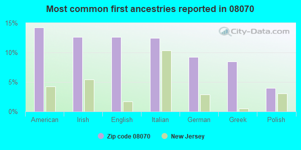 Most common first ancestries reported in 08070
