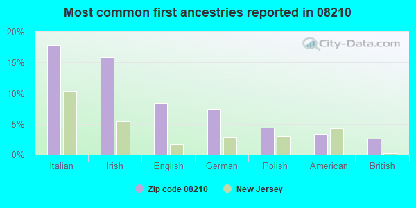 Most common first ancestries reported in 08210